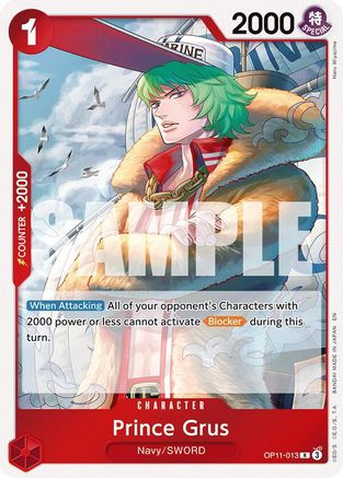 Prince Grus (OP11-013) A Fist of Divine Speed Foil - Game Nerdz