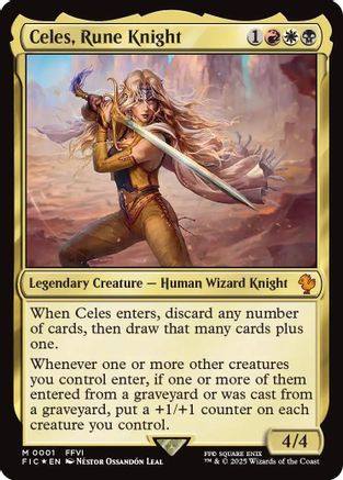 final fantasy mtg 0001 Magic The Gathering Step into the worlds of the beloved FINAL FANTASY RPG series sixteen mainline games Celes, Rune Knight (FIC-001) -