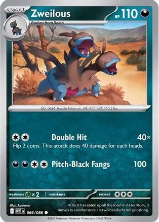 Pokemon Trading Card Game White Flare Uncommon Zweilous #66