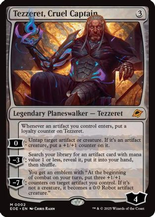 Tezzeret, Cruel Captain (EOE-002) - Edge of Eternities - Game Nerdz Tezzeret, Cruel Captain (EOE-002) - Edge of Eternities - Game Nerdz