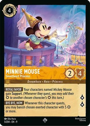 Minnie Mouse - Sweetheart Princess (5/204) - Fabled Cold Foil