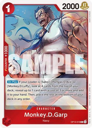 Monkey.D.Garp (OP13-016) Carrying On His Will Foil - Game Nerdz