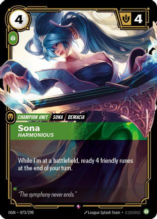 sona★ Sona - Harmonious (073/298) - Origins Foil - Game Nerdz