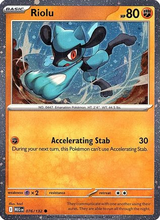 Pokemon Trading Card Game Me01: Mega Evolution Common Riolu #76