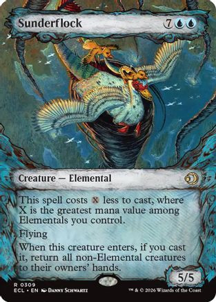 Sunderflock (Showcase) (ECL-309) - Lorwyn Eclipsed Foil - Game Nerdz Sunderflock (Showcase) (ECL-309) - Lorwyn Eclipsed Foil - Game Nerdz