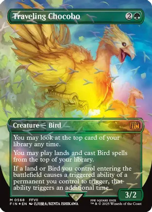 Traveling Chocobo (Borderless) (Chocobo Track Foil) (FIN-568) - FINAL FANTASY Foil、GameNerdz、kayou