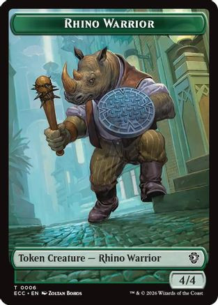 Rhino Warrior // Elemental (0009) Double-Sided Token (ECC-6 // 9) - Commander: Lorwyn Eclipsed、Wizards of the Coast、kayou