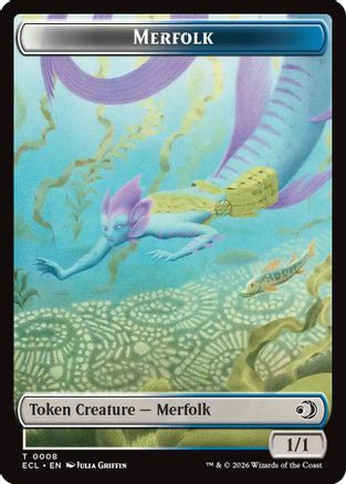 Merfolk // Worm Double-Sided Token (ECL-8 // 9) - Lorwyn Eclipsed、Wizards of the Coast、kayou