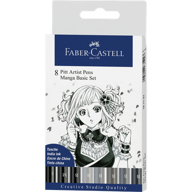 Pitt Artist Pens: Manga Basic Set (8)、Faber-Castell、kayou