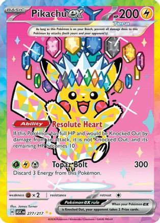 Pikachu ex - 277/217 277 - ME Ascended Heroes Holofoil - Game Nerdz