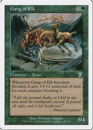 Gang of Elk (7ED-247) - 7th Edition Foil、Wizards of the Coast、kayou