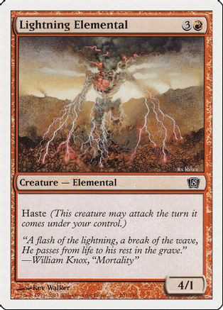 Lightning Elemental (8ED-201) - 8th Edition、Wizards of the Coast、kayou