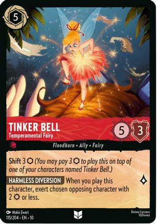 Tinker Bell - Temperamental Fairy (115/204) - Whispers in the Well Cold Foil、Ravensburger、kayou