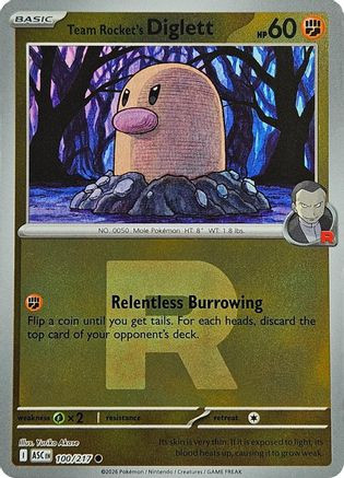 Team Rocket's Diglett (Team Rocket) 100 - ME Ascended Heroes Reverse Holofoil - Game Nerdz Team Rocket's Diglett (Team Rocket) 100 - ME Ascended Heroes Reverse Holofoil - Game Nerdz