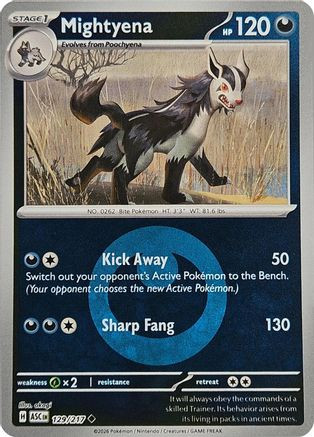 Mightyena - 129/217 (Energy Symbol Pattern) 129 - ME Ascended Heroes Reverse Holofoil、The Pokémon Company、kayou
