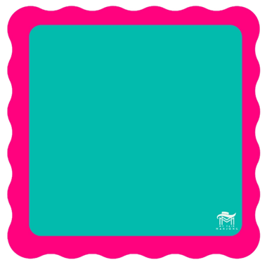 Mini Mahjong Mat: Color Wave - Green Center/Pink Scallop (21x21in)、My Fair Mahjong、kayou