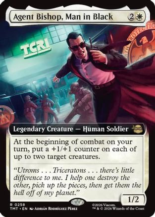 Agent Bishop, Man in Black (Extended Art) (TMT-258) - Teenage Mutant Ninja Turtles Foil、Wizards of the Coast、kayou