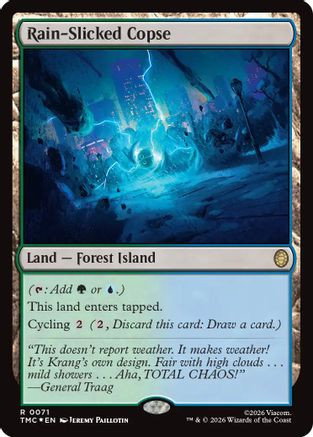Rain-Slicked Copse (Surge Foil) (TMC-071) - Commander: Teenage Mutant Ninja Turtles Foil、Wizards of the Coast、kayou
