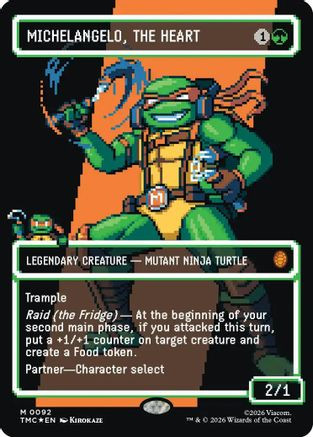 Michelangelo, the Heart (0092) (Borderless) (Surge Foil) (TMC-092) - Commander: Teenage Mutant Ninja Turtles Foil、Wizards of the Coast、kayou