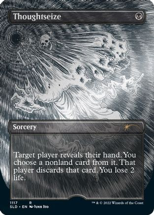 Thoughtseize (Borderless) (Foil Etched) (SLD-1117) - Secret Lair Drop Series Foil、Wizards of the Coast、kayou
