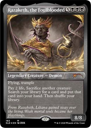 Razaketh, the Foulblooded (Foil Etched) (SLD-163) - Secret Lair Drop Series Foil、Wizards of the Coast、kayou