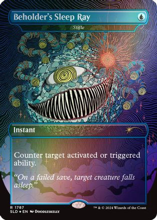Beholder's Sleep Ray - Stifle (Rainbow Foil) (SLD-1787) - Secret Lair Drop Series Foil、Wizards of the Coast、kayou