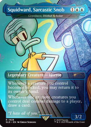 Squidward, Sarcastic Snob - Grazilaxx, Illithid Scholar (Rainbow Foil) (SLD-1928) - Secret Lair Drop Series Foil、Wizards of the Coast、kayou
