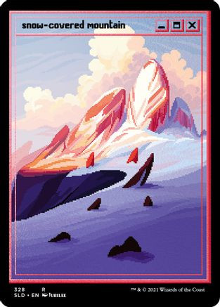 Snow-Covered Mountain (PixelSnowLands.jpg) (Foil Etched) (SLD-328) - Secret Lair Drop Series Foil、Wizards of the Coast、kayou