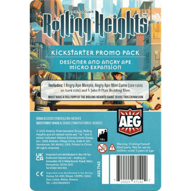 Rolling Heights: Designer and Angry Ape Mini-Expansion - Kickstarter Promo (Add to cart to see price)、Alderac Entertainment Group、kayou