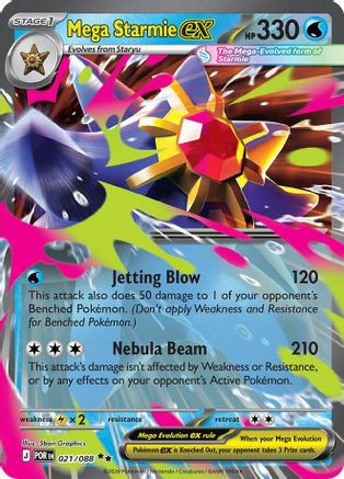 Mega Starmie ex - 021/088 - ME03 Perfect Order Holofoil - Game Nerdz Mega Starmie ex - 021/088 - ME03 Perfect Order Holofoil - Game Nerdz
