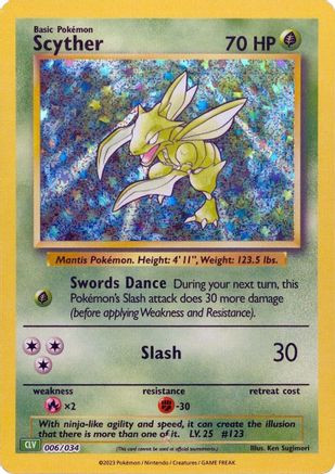 Scyther 6 - Trading Card Game Classic Holofoil - Game Nerdz