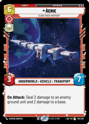 Aerie - Cloud-Rider Dropship (184/264) - A Lawless Time、Fantasy Flight Games、kayou