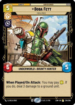 Boba Fett - For a Price (214/264) - A Lawless Time、Fantasy Flight Games、kayou