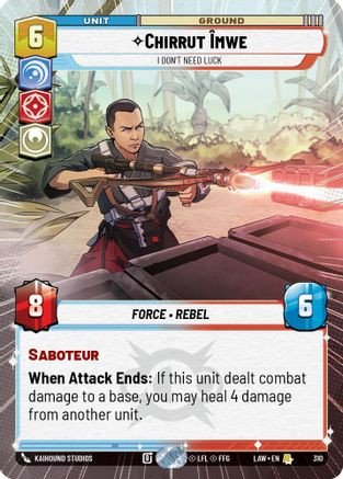 Chirrut Imwe - I Don't Need Luck (Hyperspace) (310) - A Lawless Time、Fantasy Flight Games、kayou