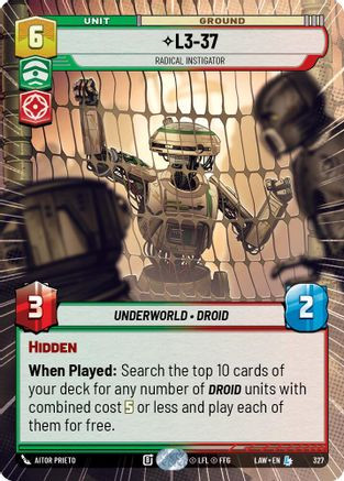 L3-37 - Radical Instigator (Hyperspace) (327) - A Lawless Time、Fantasy Flight Games、kayou