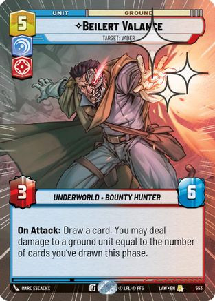Beilert Valance - Target: Vader (Hyperspace Foil) (553) - A Lawless Time Foil、Fantasy Flight Games、kayou