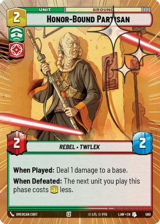 Honor-Bound Partisan (Hyperspace Foil) (560) - A Lawless Time Foil、Fantasy Flight Games、kayou