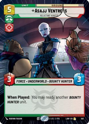 Asajj Ventress - Reluctant Hunter (Hyperspace Foil) (563) - A Lawless Time Foil、Fantasy Flight Games、kayou