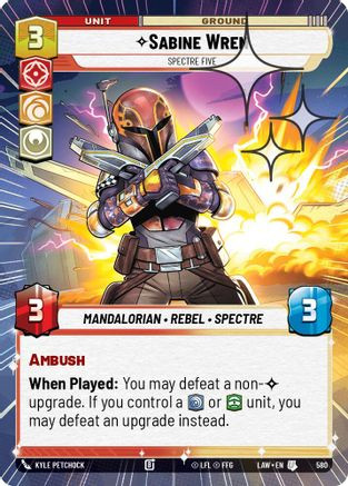Sabine Wren - Spectre Five (Hyperspace Foil) (580) - A Lawless Time Foil、Fantasy Flight Games、kayou