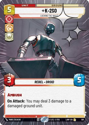 K-2S0 - Locking the Vault (Hyperspace Foil) (581) - A Lawless Time Foil、Fantasy Flight Games、kayou