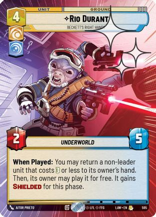 Rio Durant - Beckett's Right Hands (Hyperspace Foil) (595) - A Lawless Time Foil、Fantasy Flight Games、kayou