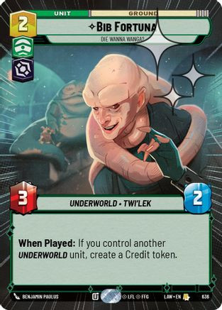 Bib Fortuna - Die Wanna Wanga? (Hyperspace Foil) (636) - A Lawless Time Foil、Fantasy Flight Games、kayou