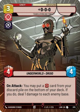 0-0-0 - Translation and Torture (Hyperspace Foil) (676) - A Lawless Time Foil、Fantasy Flight Games、kayou