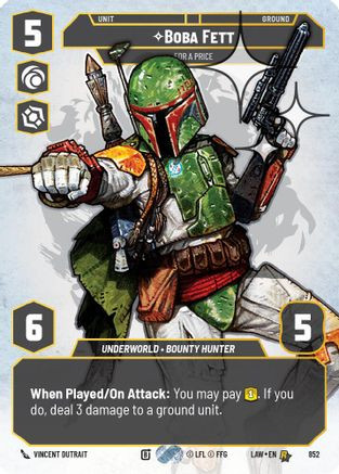 Boba Fett - For a Price (Prestige Foil) (852) - A Lawless Time Foil、Fantasy Flight Games、kayou
