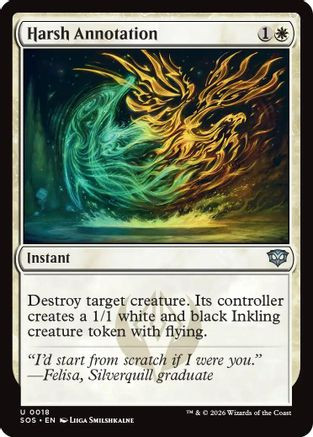 Harsh Annotation (SOS-018) - Secrets of Strixhaven Foil、Wizards of the Coast、kayou