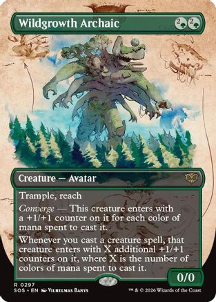 Wildgrowth Archaic (Borderless) (SOS-297) - Secrets of Strixhaven Foil、Wizards of the Coast、kayou