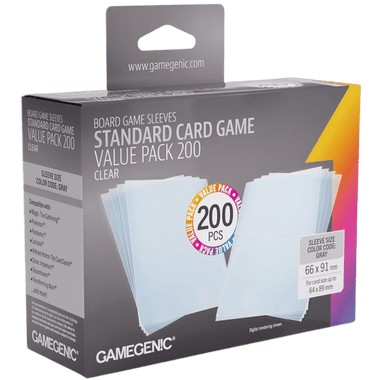Gamegenic Sleeves: Clear Standard Card Game Size - Value Pack (200ct Box) -  Game Nerdz