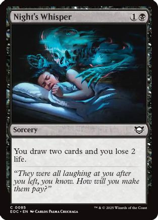 Night's Whisper (EOC-085) - Commander: Edge of Eternities、Wizards of the Coast、kayou