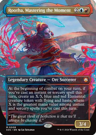 Rootha, Mastering the Moment (Borderless) (SOC-008) - Commander: Secrets of Strixhaven Foil、Wizards of the Coast、kayou