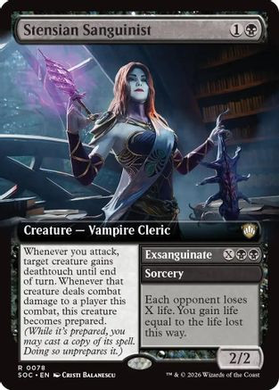 Stensian Sanguinist (Extended Art) (SOC-078) - Commander: Secrets of Strixhaven、Wizards of the Coast、kayou